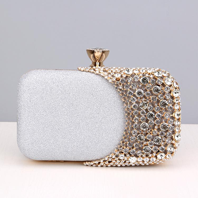 Black Diamond Encrusted Evening Bag by Stylish Polish 