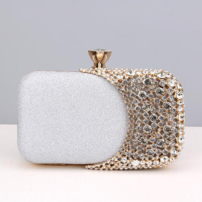Black Diamond Encrusted Evening Bag by Stylish Polish 