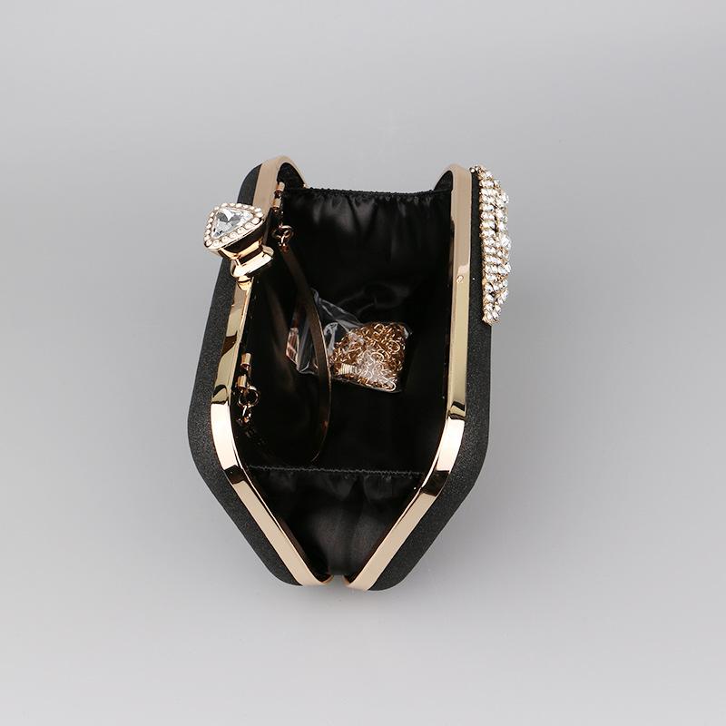 Black Diamond Encrusted Evening Bag by Stylish Polish 