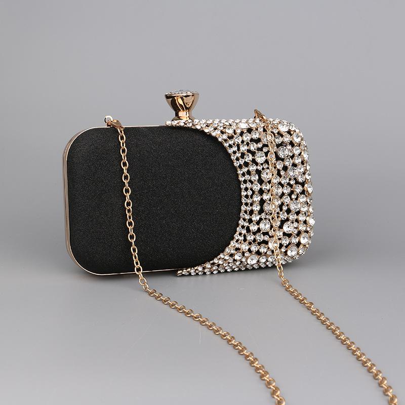 Black Diamond Encrusted Evening Bag by Stylish Polish 