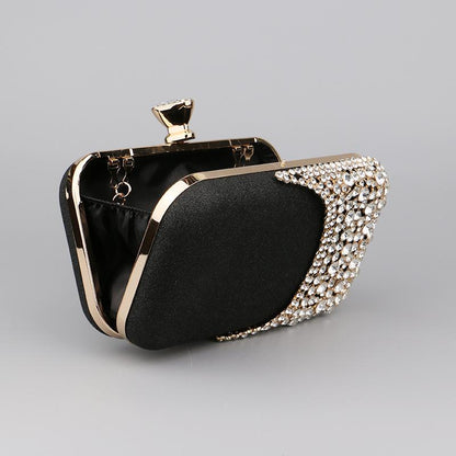 Black Diamond Encrusted Evening Bag by Stylish Polish 