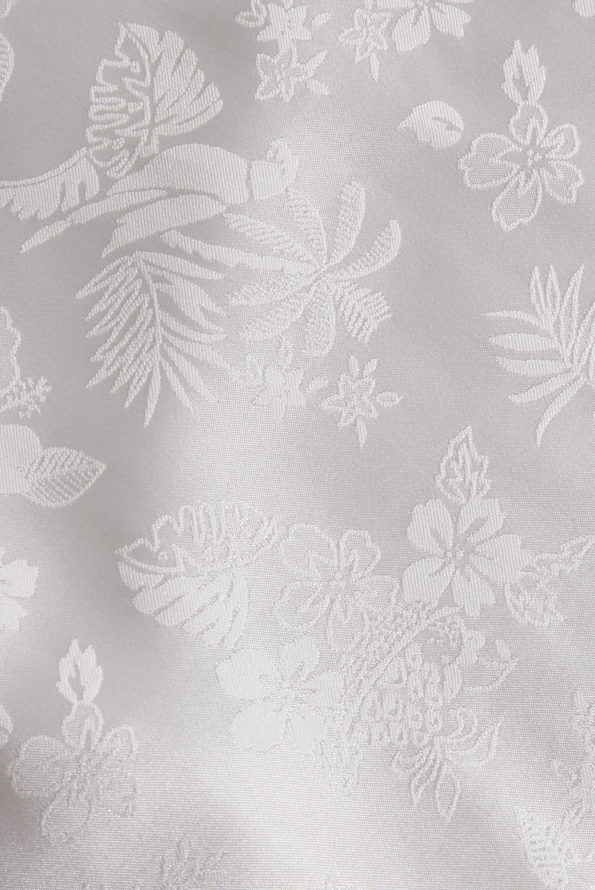 Elegant Ivory Satin Jacquard Shirt by Stylish Polish 