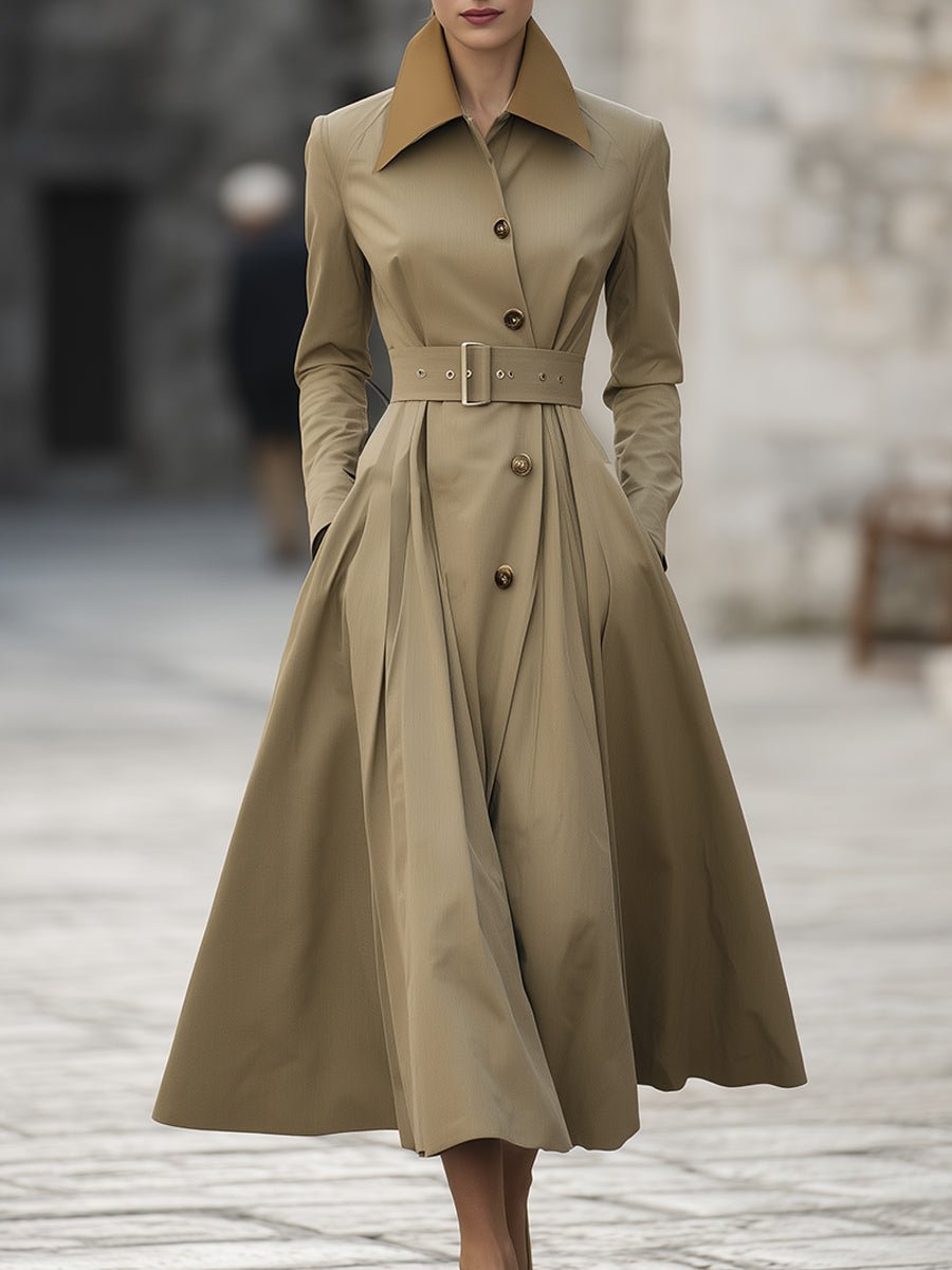 Signature Camel Trench Coat Dress by Stylish Polish 