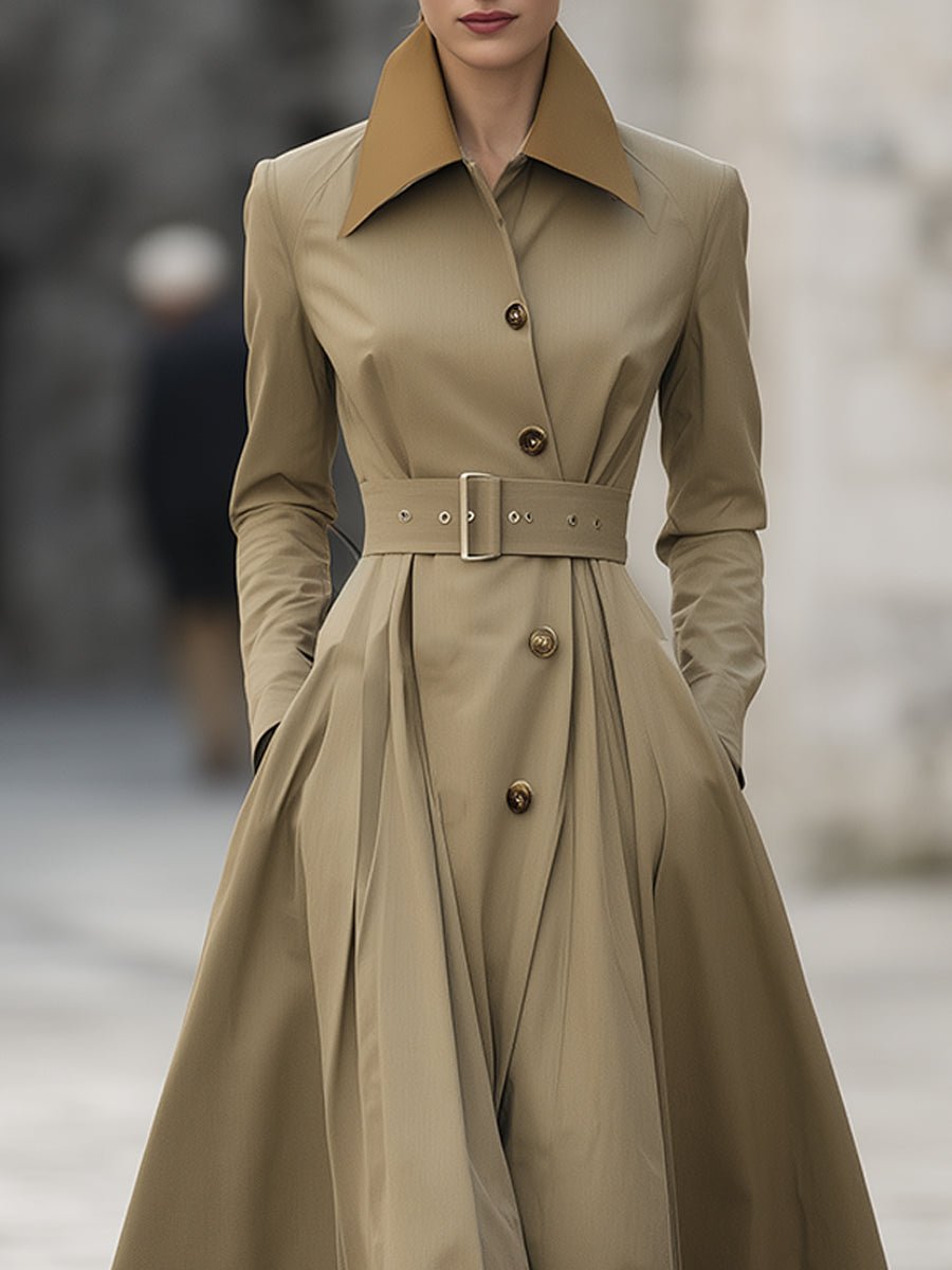 Signature Camel Trench Coat Dress by Stylish Polish 