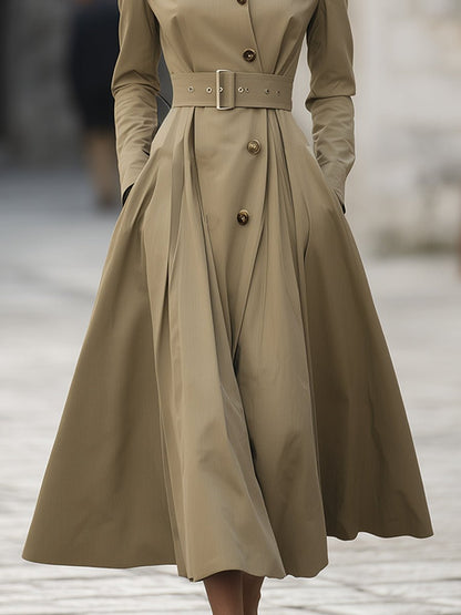 Signature Camel Trench Coat Dress by Stylish Polish 