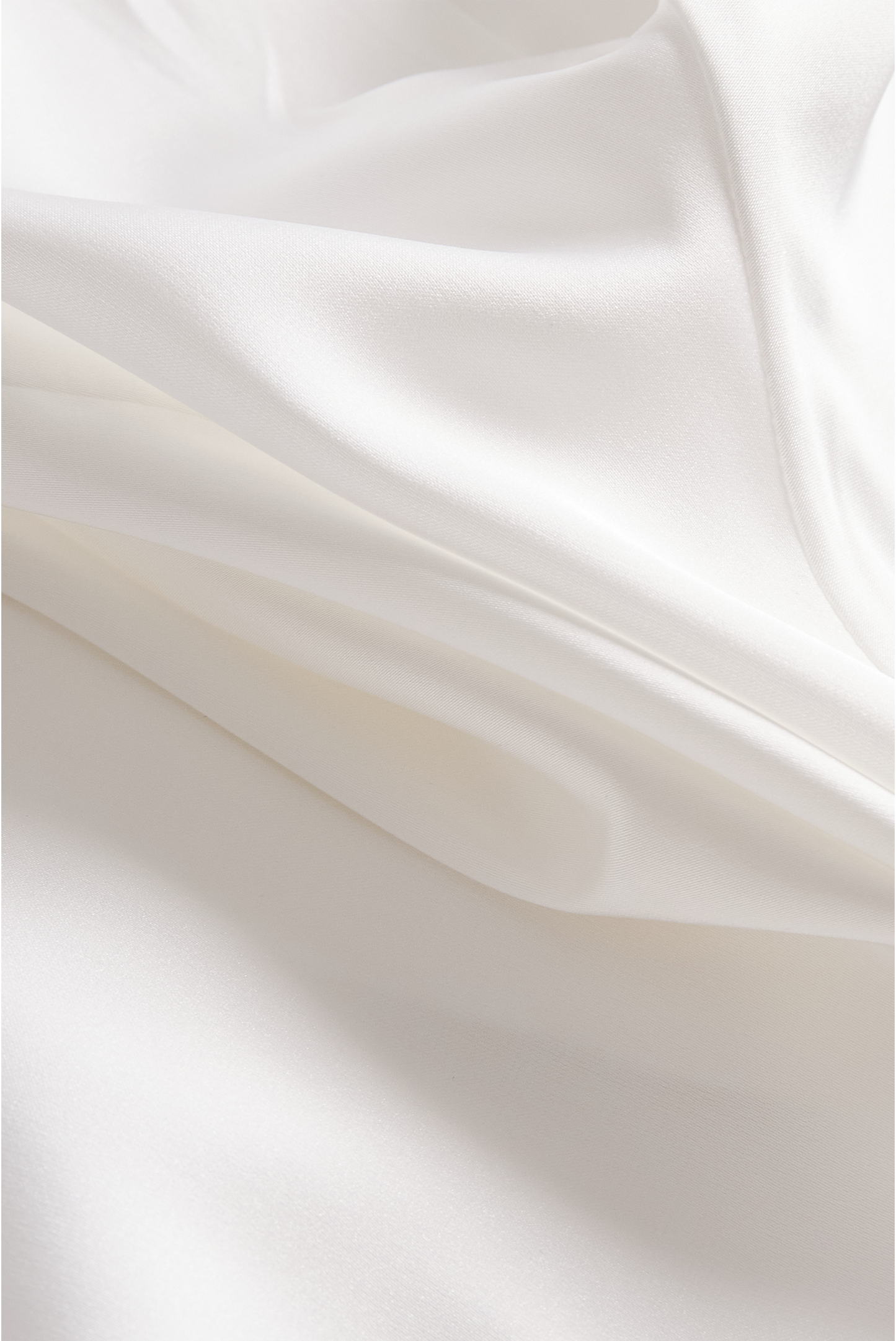 White Silk Satin Band Collar Blouse by Stylish Polish 